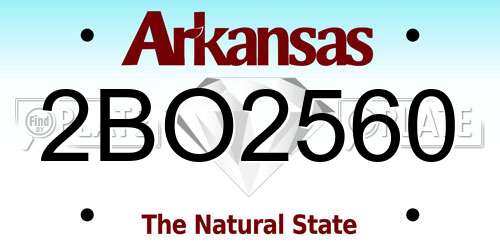 2BO2560 Arkansas License Plate