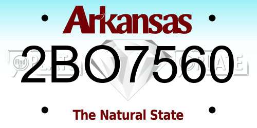 2BO7560 Arkansas License Plate
