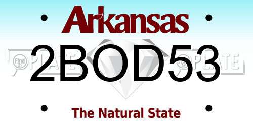 2BOD53 Arkansas License Plate