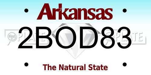 2BOD83 Arkansas License Plate