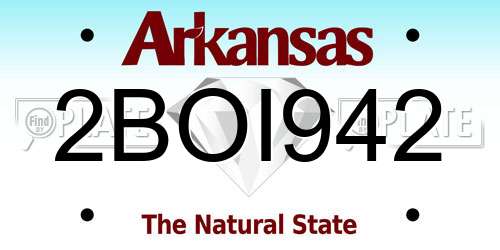 2BOI942 Arkansas License Plate
