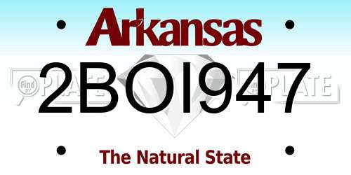 2BOI947 Arkansas License Plate