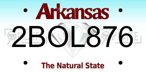 2BOL876 Arkansas License Plate