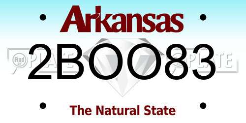 2BOO83 Arkansas License Plate