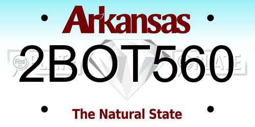 2BOT560 Arkansas License Plate