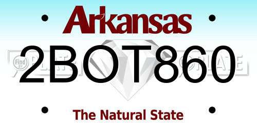 2BOT860 Arkansas License Plate