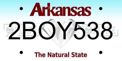 2BOY538 Arkansas License Plate