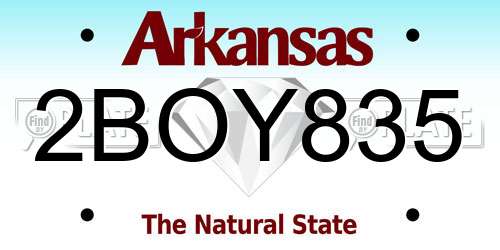 2BOY835 Arkansas License Plate
