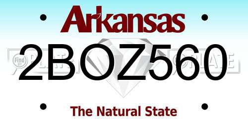 2BOZ560 Arkansas License Plate