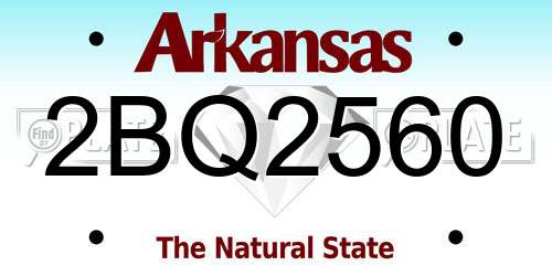 2BQ2560 Arkansas License Plate