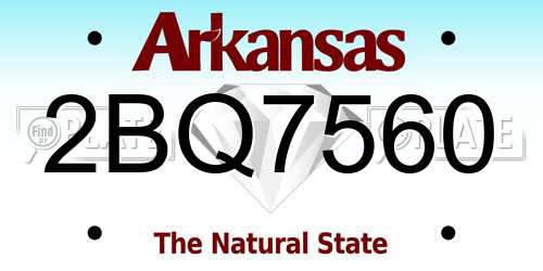 2BQ7560 Arkansas License Plate