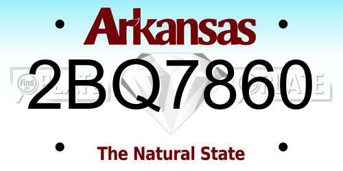 2BQ7860 Arkansas License Plate