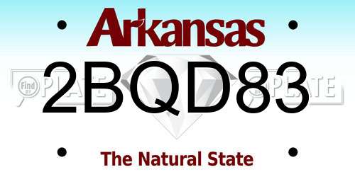 2BQD83 Arkansas License Plate