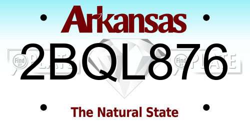 2BQL876 Arkansas License Plate