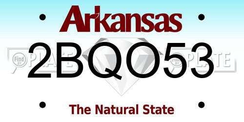 2BQO53 Arkansas License Plate