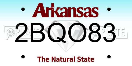 2BQO83 Arkansas License Plate