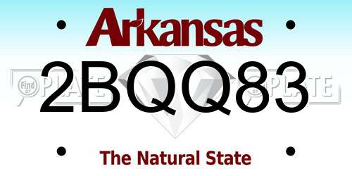 2BQQ83 Arkansas License Plate