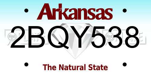 2BQY538 Arkansas License Plate