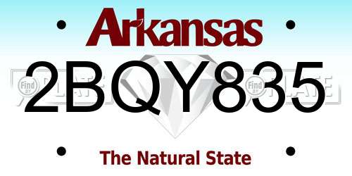 2BQY835 Arkansas License Plate