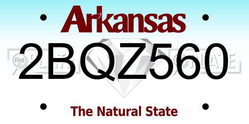 2BQZ560 Arkansas License Plate