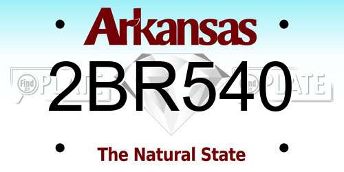 2BR540 Arkansas License Plate