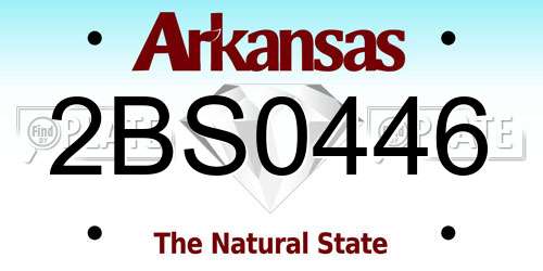 2BS0446 Arkansas License Plate