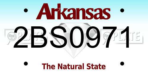 2BS0971 Arkansas License Plate