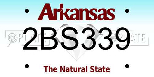2BS339 Arkansas License Plate