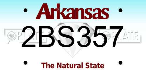 2BS357 Arkansas License Plate