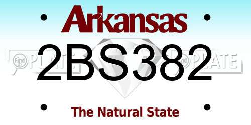 2BS382 Arkansas License Plate