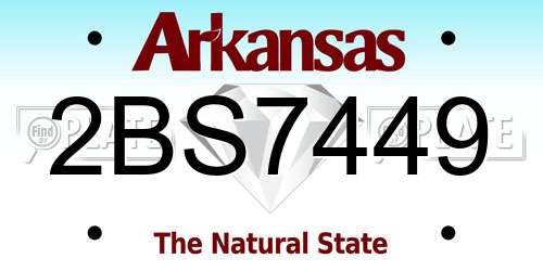 2BS7449 Arkansas License Plate