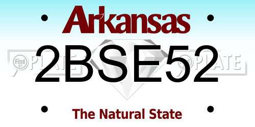 2BSE52 Arkansas License Plate
