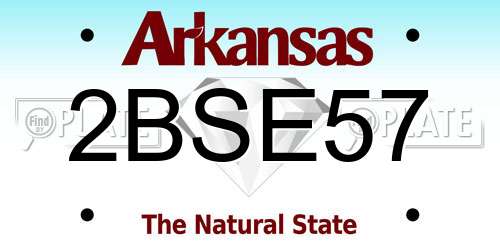 2BSE57 Arkansas License Plate
