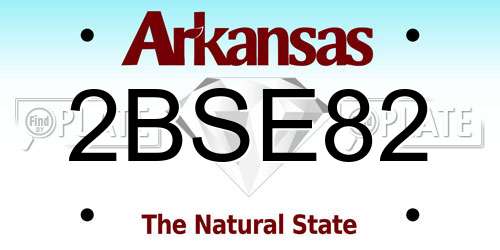 2BSE82 Arkansas License Plate