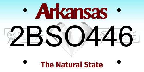 2BSO446 Arkansas License Plate
