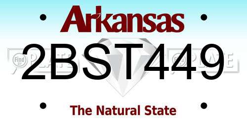 2BST449 Arkansas License Plate