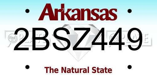 2BSZ449 Arkansas License Plate