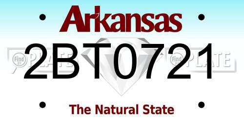 2BT0721 Arkansas License Plate