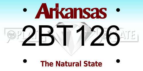 2BT126 Arkansas License Plate