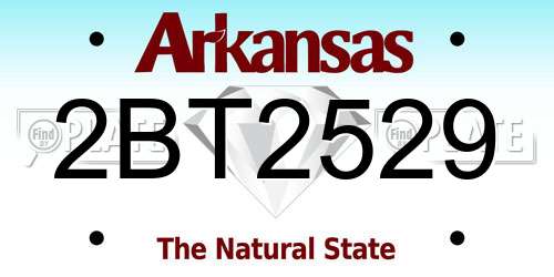 2BT2529 Arkansas License Plate