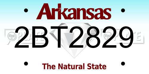 2BT2829 Arkansas License Plate