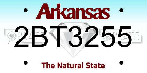 2BT3255 Arkansas License Plate