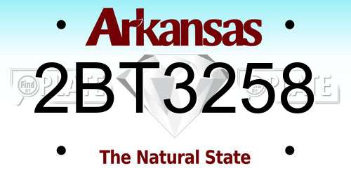 2BT3258 Arkansas License Plate