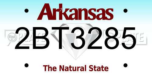 2BT3285 Arkansas License Plate