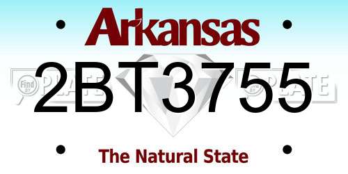 2BT3755 Arkansas License Plate