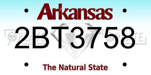 2BT3758 Arkansas License Plate