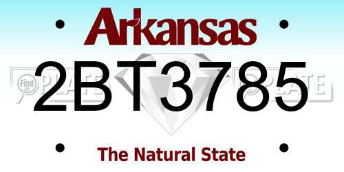 2BT3785 Arkansas License Plate