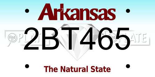 2BT465 Arkansas License Plate