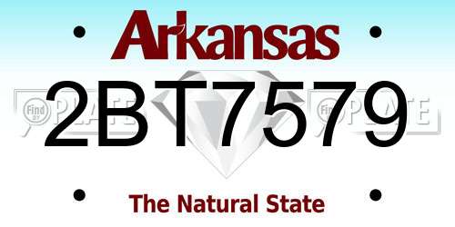 2BT7579 Arkansas License Plate