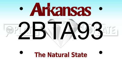 2BTA93 Arkansas License Plate
